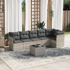 Poly Rattan Tuinset met Gepoedercoat Staal en Waterdichte Tas - Lichtgrijs / Met tafel - Tuinsets