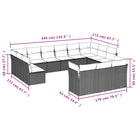 Poly Rattan Tuinset met Gepoedercoat Staal en Waterdichte Tas - Tuinsets