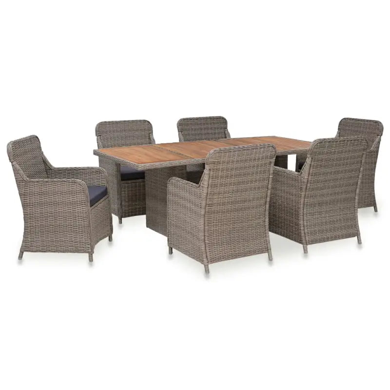 Poly rattan tuinset met gepoedercoat staal in vintage stijl - Bruin - Tuinsets