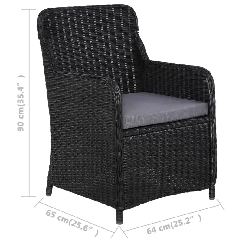 Poly rattan tuinset met gepoedercoat staal in vintage stijl - Tuinsets