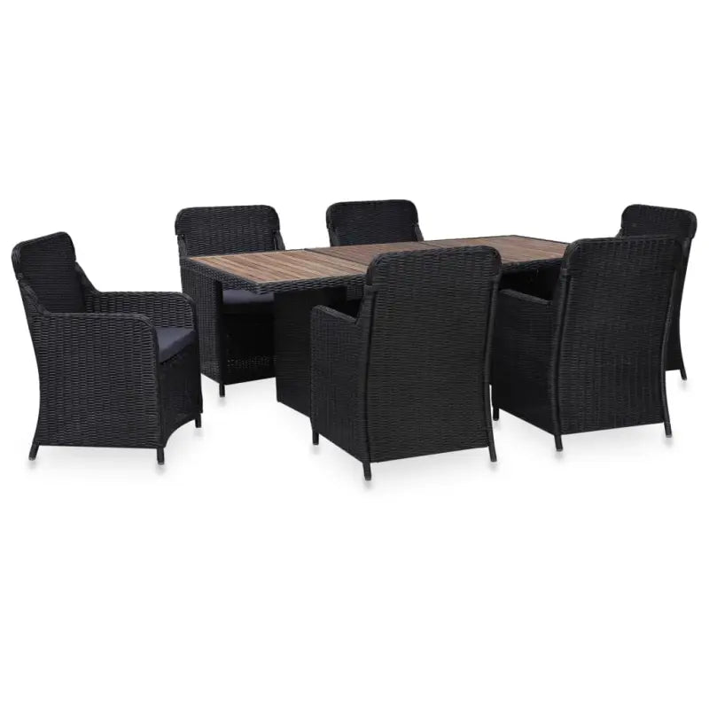 Poly rattan tuinset met gepoedercoat staal in vintage stijl - Tuinsets