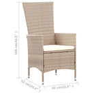 Poly rattan tuinset met gepoedercoate stalen frames en comfortabele stoelen - Tuinsets