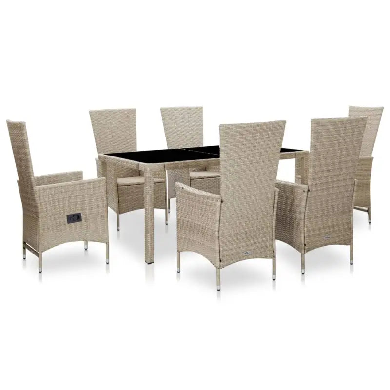 Poly rattan tuinset met gepoedercoate stalen frames en comfortabele stoelen - 150 cm tafellengte - Tuinsets