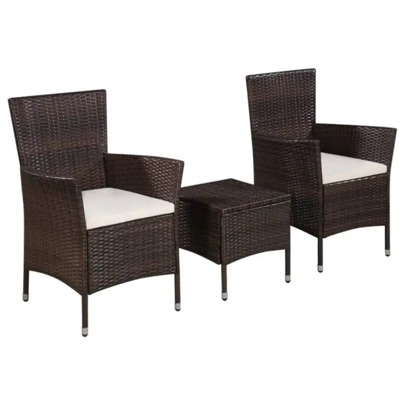 Poly Rattan Tuinset met levering bevat voor een eigentijdse buitenruimte - Bruin / Ja - Tuinsets