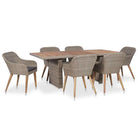 Poly rattan tuinset met massief acaciahout voor stijl en duurzaamheid - Bruin - Tuinsets