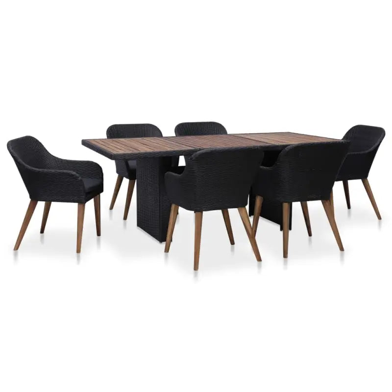 Poly rattan tuinset met massief acaciahout voor stijl en duurzaamheid - Tuinsets