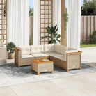 Poly Rattan Tuinset met Natuurlijke Olieafwerking en Comfortabele Zitervaring - Beige / Met tafel / Dichtgeweven