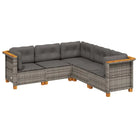 Poly Rattan Tuinset met Natuurlijke Olieafwerking en Comfortabele Zitervaring - Tuinsets