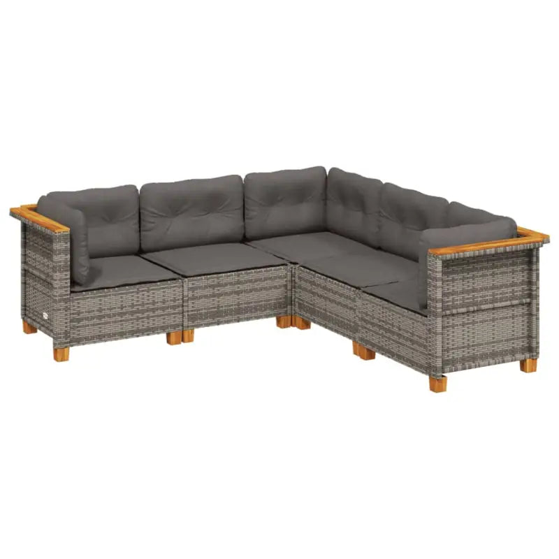 Poly Rattan Tuinset met Natuurlijke Olieafwerking en Comfortabele Zitervaring - Tuinsets