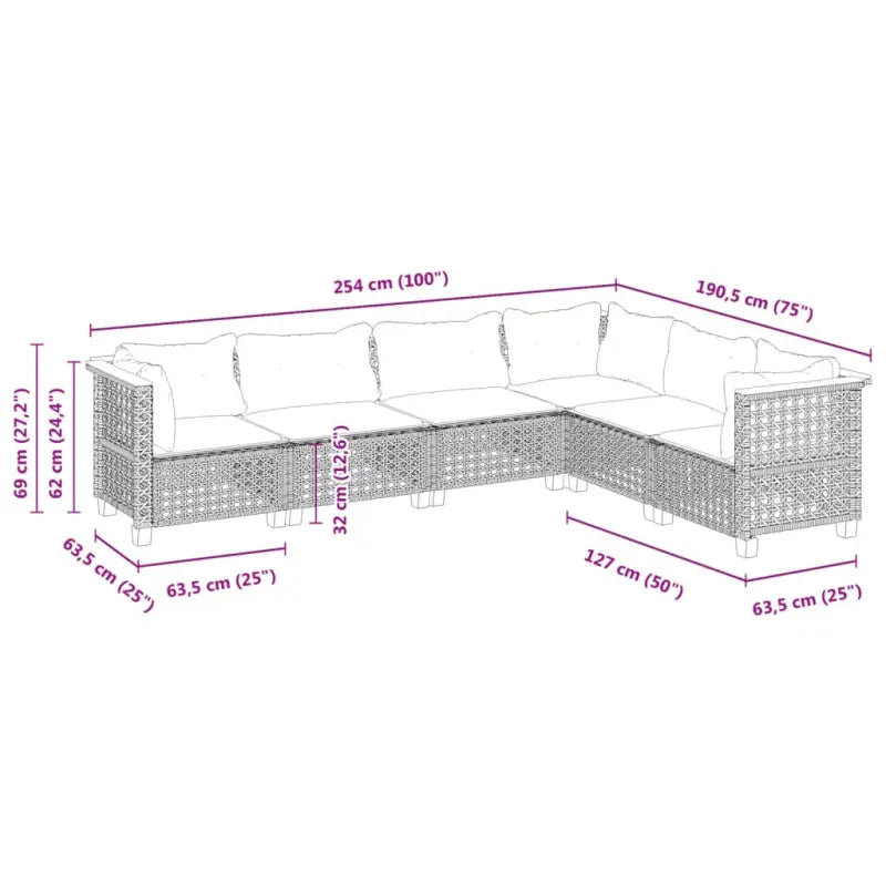 Poly Rattan Tuinset met Natuurlijke Olieafwerking voor Comfortabele Zitervaring - Tuinsets