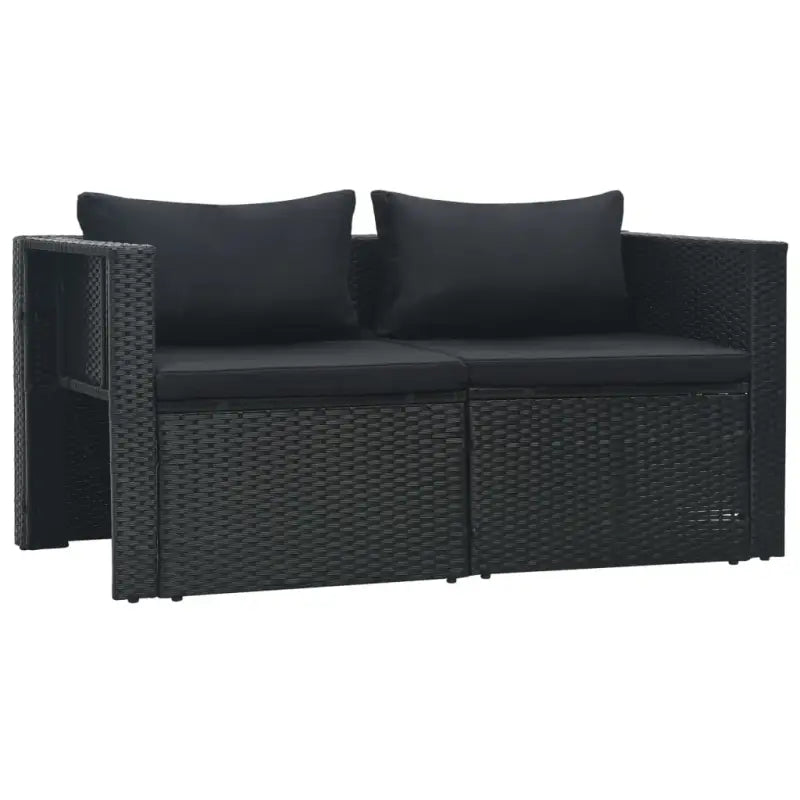 Poly Rattan Tuinset met opbergbare hoekbanken en voetensteunen - Tuinsets