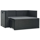 Poly Rattan Tuinset met opbergbare hoekbanken en voetensteunen - Tuinsets