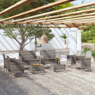 Poly rattan tuinset met ruime zittingsdiepte en breedte voor ontspanning - Grijs - Tuinsets