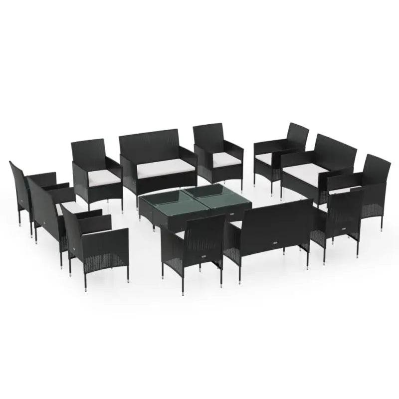 Poly rattan tuinset met ruime zittingsdiepte en breedte voor ontspanning - Tuinsets