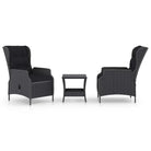 Poly rattan tuinset met verstelbare stoelen en mooie afmetingen - Donkergrijs - Tuinsets