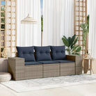 Poly rattan tuinset met waterdichte tas en gepoedercoat staal afmetingen - Grijs en blauw / Zonder tafel - Tuinsets