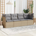 Poly Rattan Tuinset met Waterdichte Tas en Gepoedercoat Staal - Beige en grijs / Zonder tafel - Tuinsets