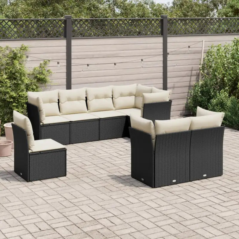 Poly Rattan Tuinset met Waterdichte Tas en Gepoedercoat Staal - Zwart en crème / Zonder tafel - Tuinsets