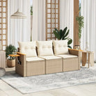 Poly Rattan Tuinset met Waterdichte Tas en Wasbare Hoezen - beige en crèmekleurig / Zonder tafel - Tuinsets