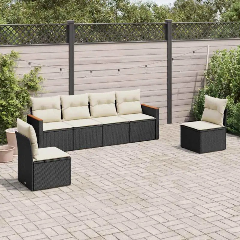 Poly Rattan Tuinset met Waterdichte Tas en Wasbare Hoezen - Tuinsets