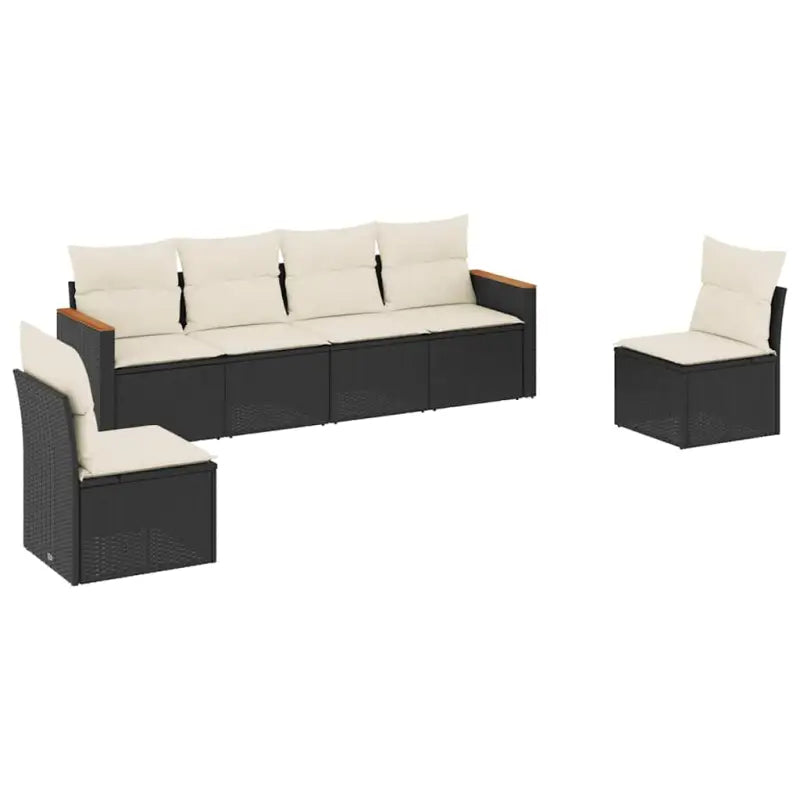 Poly Rattan Tuinset met Waterdichte Tas en Wasbare Hoezen - Tuinsets