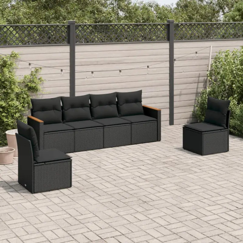Poly Rattan Tuinset met Waterdichte Tas en Wasbare Hoezen - Zwart / Zonder tafel - Tuinsets