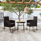 Poly Rattan Tuinset voor comfortabel buiten eten of ontspannen - Zwart - Tuinsets