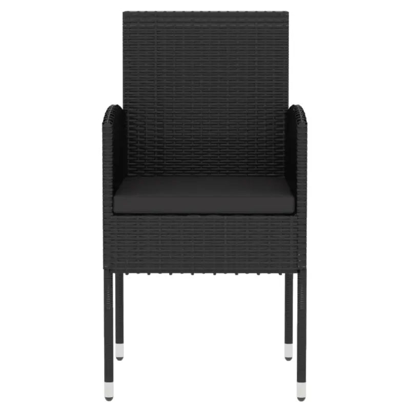 Poly Rattan Tuinset voor comfortabel buiten eten of ontspannen - Zwart - Tuinsets