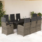 Poly rattan tuinset voor comfortabele zitervaring en gemakkelijk schoonmaken - 200 cm tafellengte / Met voetensteun