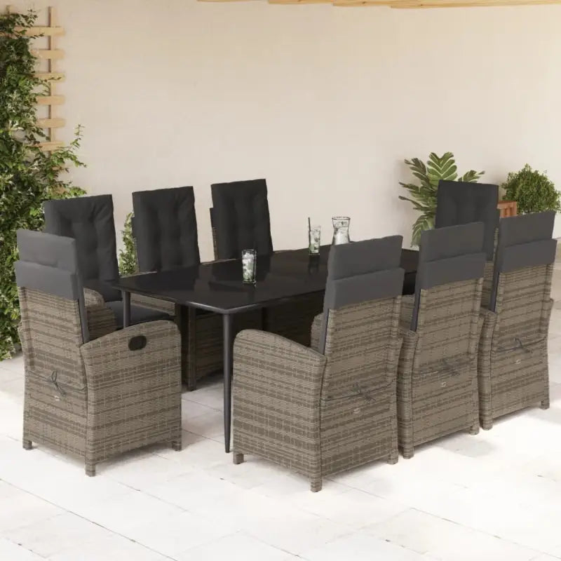 Poly rattan tuinset voor comfortabele zitervaring en gemakkelijk schoonmaken - 200 cm tafellengte / Met voetensteun