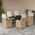 Poly rattan tuinset voor comfortabele zitervaring en gemakkelijk schoon maken - 160 cm tafellengte / Met voetensteun