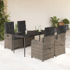 Poly rattan tuinset voor comfortabele zitervaring en gemakkelijk schoonmaken - 160 cm tafellengte / Zonder voetensteun