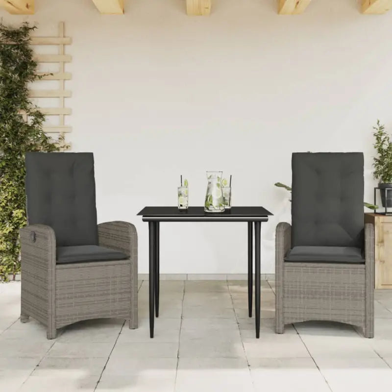 Poly rattan tuinset voor comfortabele zitervaring en gemakkelijk schoonmaken - 80 cm tafellengte / Zonder voetensteun