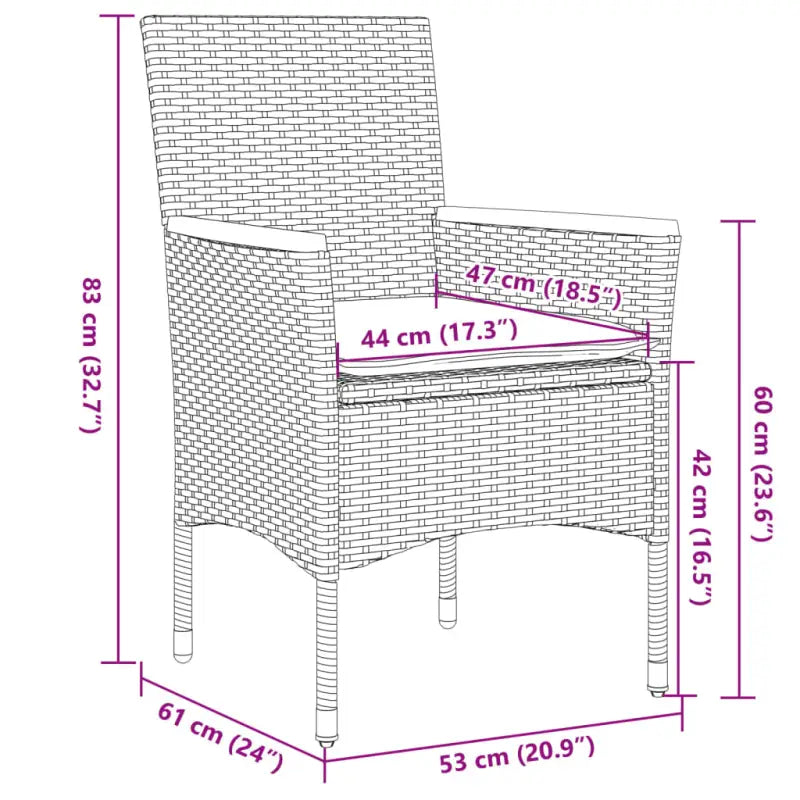 Poly rattan tuinset voor comfortabele zitervaring met wasbare hoes - Tuinsets