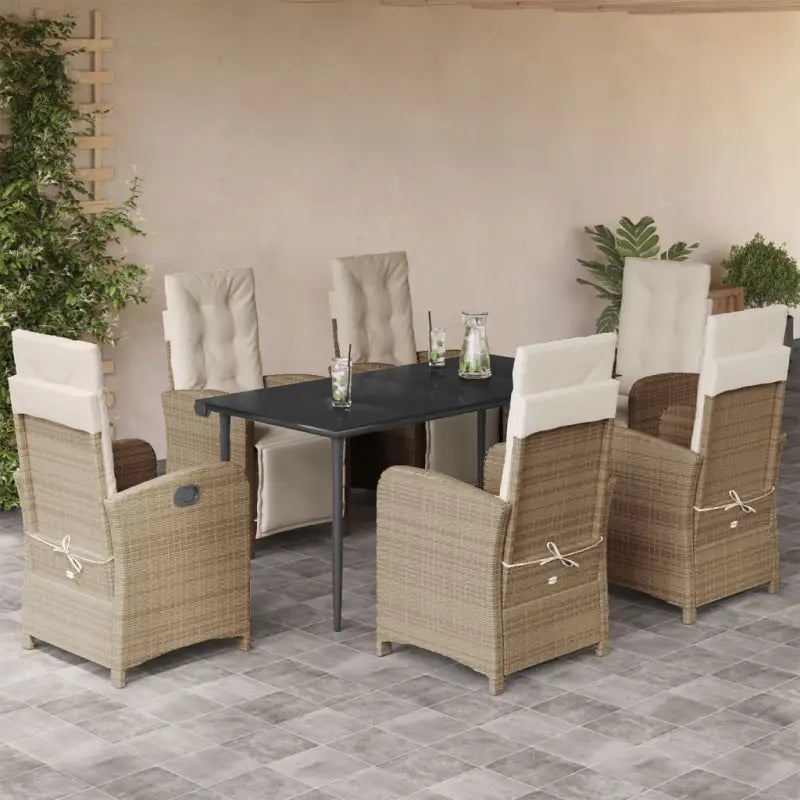 Poly rattan tuinset voor een comfortabele zitervaring en gemakkelijk schoonmaken - 160 cm tafellengte / Puntige poot