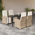 Poly rattan tuinset voor een comfortabele zitervaring en gemakkelijk schoonmaken - 140 cm tafellengte / Ronde poot