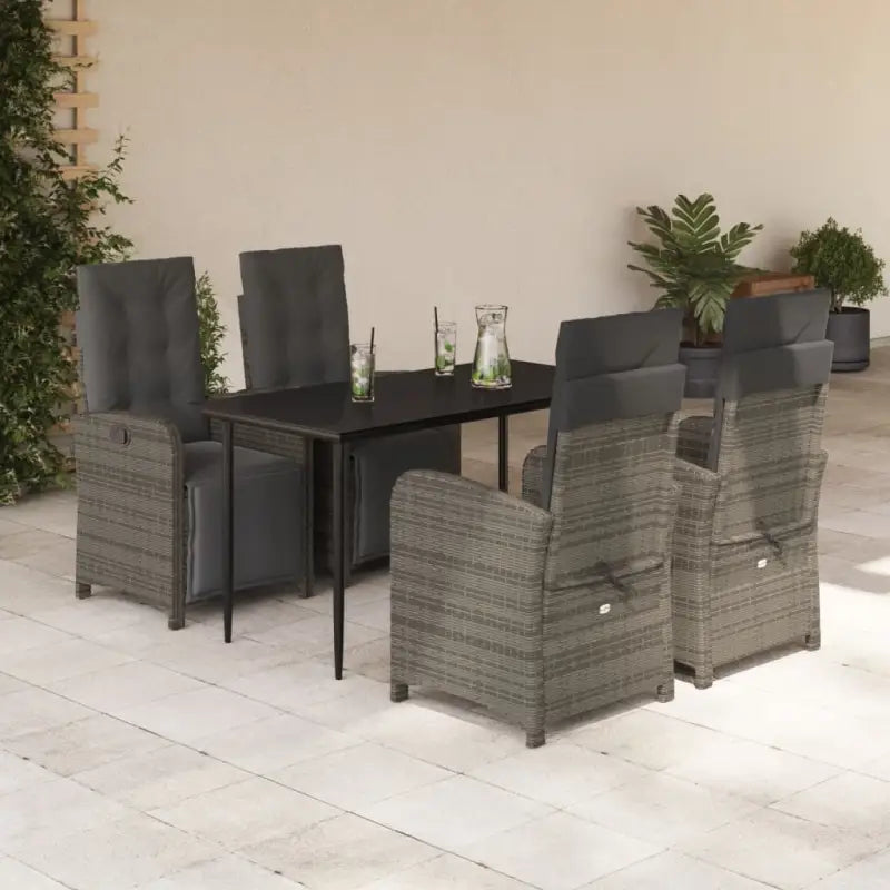 Poly rattan tuinset voor een comfortabele zitervaring en gemakkelijk schoon maken - 140 cm tafellengte / Puntige poot