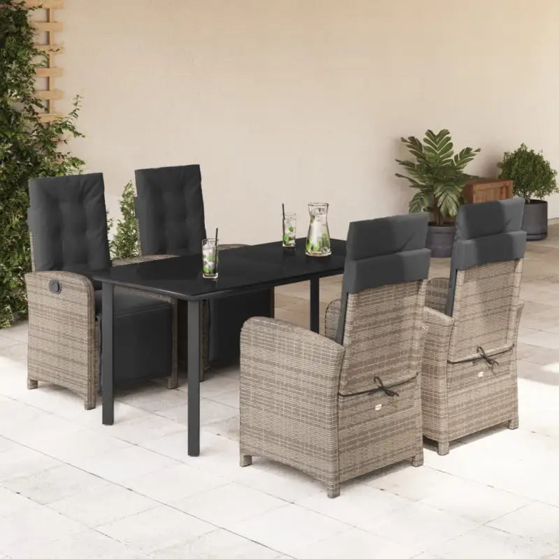 Poly rattan tuinset voor een comfortabele zitervaring en gemakkelijk schoon maken - 160 cm tafellengte / Ronde poot