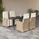 Poly rattan tuinset voor een comfortabele zitervaring en gemakkelijk schoonmaken - 140 cm tafellengte / Puntige poot