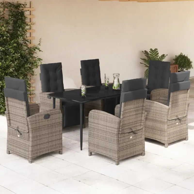 Poly rattan tuinset voor een comfortabele zitervaring en gemakkelijk schoon maken - 160 cm tafellengte / Puntige poot