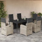 Poly rattan tuinset voor een comfortabele zitervaring gemakkelijk schoonmaken - 200 cm tafellengte / Puntige poot