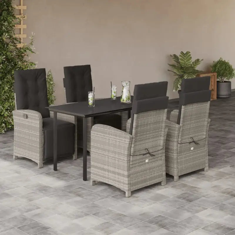 Poly rattan tuinset voor een comfortabele zitervaring gemakkelijk schoonmaken - 140 cm tafellengte / Ronde poot