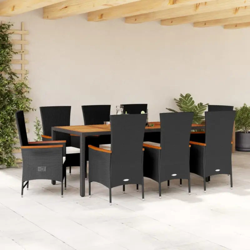 Poly rattan tuinset voor een comfortabele zitervaring met wasbare hoes - 190 cm tafellengte / stoel + Fauteuil
