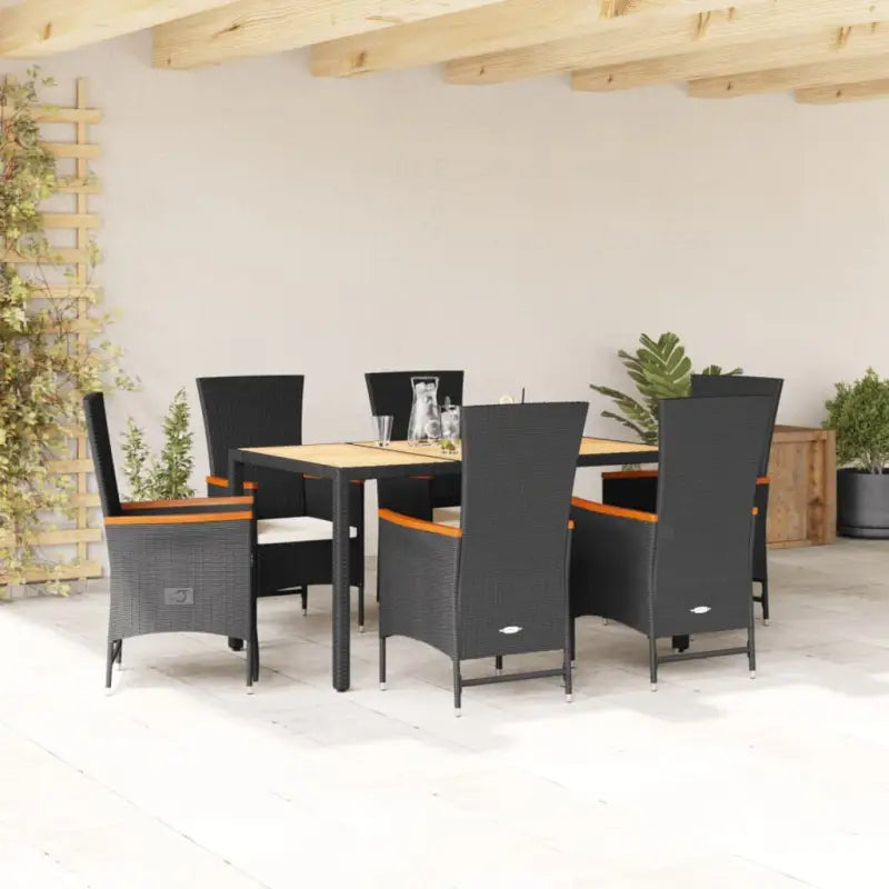 Poly rattan tuinset voor een comfortabele zitervaring met wasbare hoes - 150 cm tafellengte / stoel + Verstelbare stoel