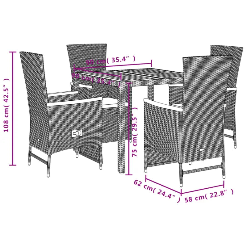 Poly rattan tuinset voor een comfortabele zitervaring met wasbare hoes - Tuinsets