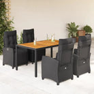 Poly rattan tuinset voor een eenvoudige schoon en comfortabele zitervaring - Zwart / 150 cm tafellengte - Tuinsets