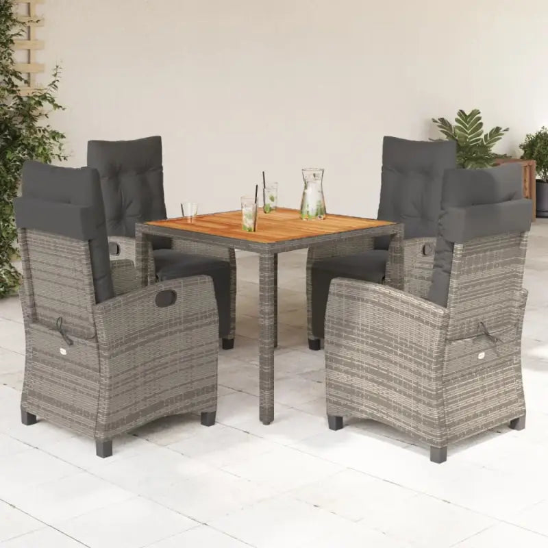 Poly rattan tuinset voor een eenvoudige schoon en comfortabele zitervaring - Grijs / 90 cm tafellengte - Tuinsets