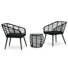 Poly Rattan Tuinset voor een rustieke buitenruimte - Zwart - Tuinsets