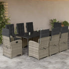 Poly rattan tuinset voor gemakkelijk schoon en comfortabele zitervaring - 200 cm tafellengte / Met voetensteun