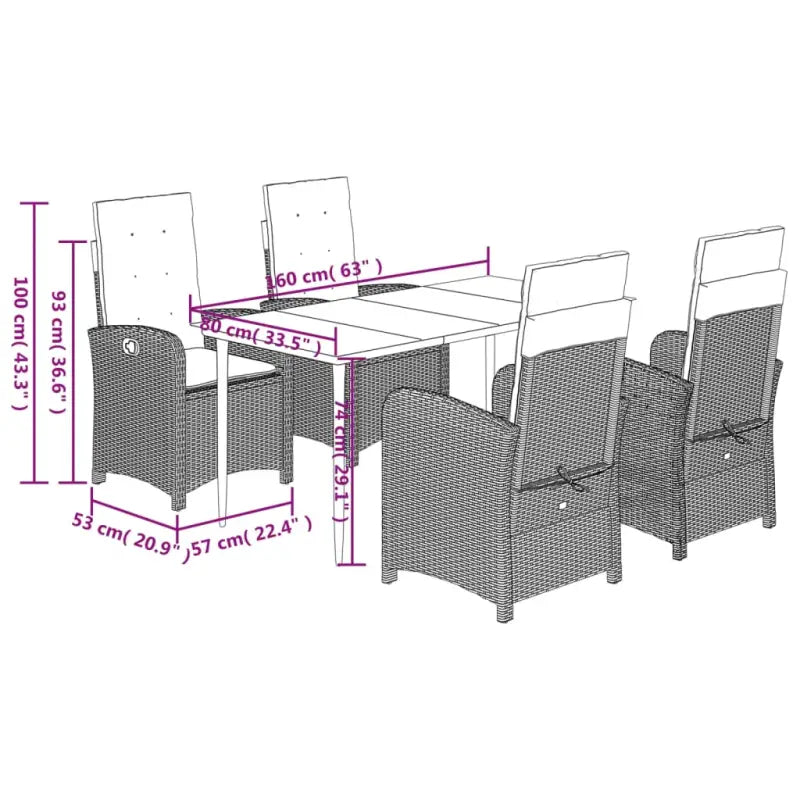 Poly rattan tuinset voor gemakkelijk schoon en comfortabele zitervaring - Tuinsets